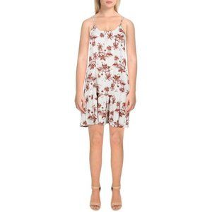 Bobeau Womens Ivory Printed Adjustable Straps Summer Sundress NWT